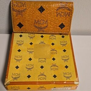 MCM Cognac Leather Key Holder